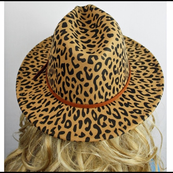 Leopard Print Felt Wool Belted Panama Hat - Picture 3 of 9